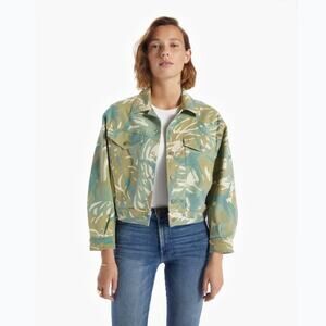 MOTHER Jeans  Denim Jacket Tropical Camo - Size Medium